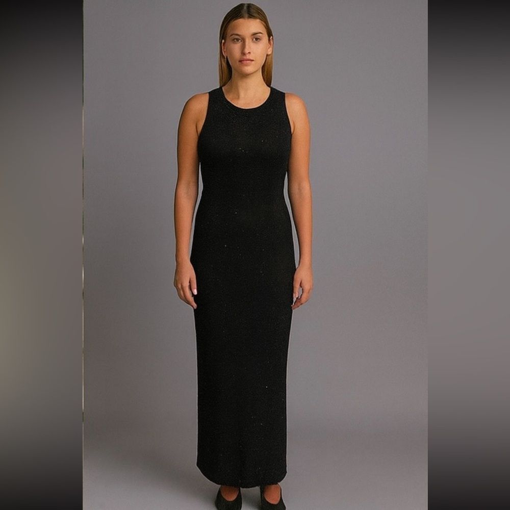 {Laurence Kazar} Vintage Black Beaded Silk Gown M TIMELESS